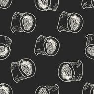 coffee bean doodle drawing seamless pattern background N5