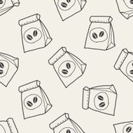 coffee bean doodle drawing seamless pattern background N6