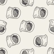 coffee bean doodle drawing seamless pattern background N10