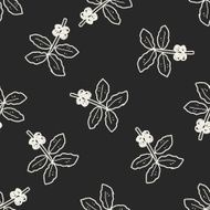 coffee bean fruit doodle seamless pattern background