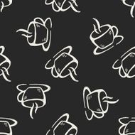 coffee cup doodle seamless pattern background N2
