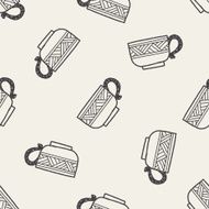 coffee cup doodle seamless pattern background N6