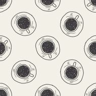 coffee cup doodle seamless pattern background N10