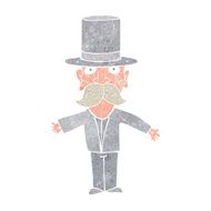 cartoon man wearing top hat N14