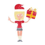 cartoon woman with gifts N2
