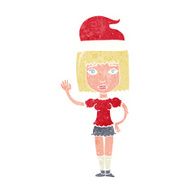 cartoon woman ready for christmas N16