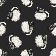 coffee doodle drawing seamless pattern background N2