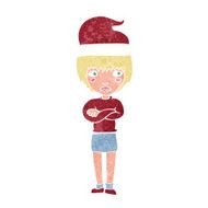 cartoon woman ready for christmas N17