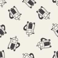 coffee doodle drawing seamless pattern background N3