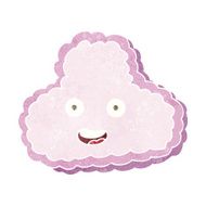 cartoon happy pink cloud