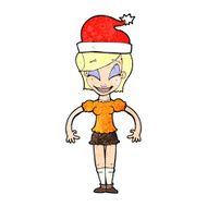 cartoon woman ready for christmas N19