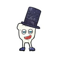 cartoon tooth with top hat N2