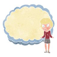 woman with text space cloud N2
