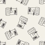 coffee machine doodle seamless pattern background N2