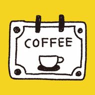 coffee shop sign doodle drawing N4