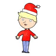 cartoon boy in santa hat N3