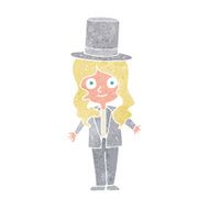 cartoon woman wearing top hat