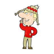 cartoon man in hat with idea N2