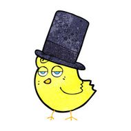 cartoon bird in top hat N2