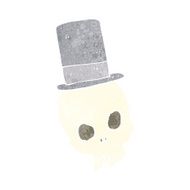 cartoon skull wearing top hat