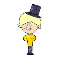 cartoon man wearing top hat N16