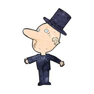 cartoon man wearing top hat N17