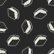 cookie doodle seamless pattern background