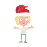 cartoon boy in christmas hat