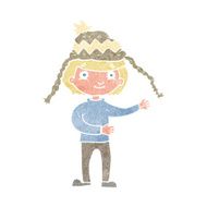 cartoon man wearing winter hat N19