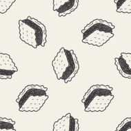 cookie doodle seamless pattern background N2