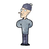 cartoon man wearing winter hat N20