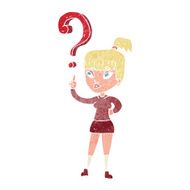 cartoon woman with question N3