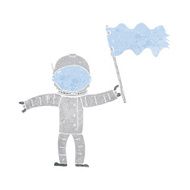 cartoon astronaut with flag