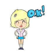 cartoon woman thinking OK N2