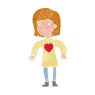 cartoon woman wearing heart shirt