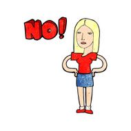 cartoon woman saying no