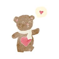 cartoon cute bear with love heart