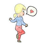 cartoon woman in love N20