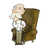 cartoon old man and chair N2