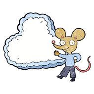 cartoon mouse with cloud text space N2