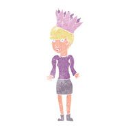 cartoon woman wearing paper crown