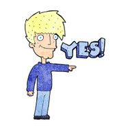 cartoon man saying yes N2