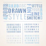 Four Font Hand drawn alphabet vector