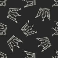 crown doodle seamless pattern background N6