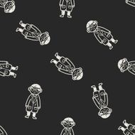 doctor doodle drawing seamless pattern background