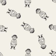 doctor doodle drawing seamless pattern background N2