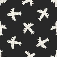 doodle aircraft seamless pattern background