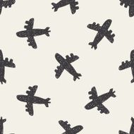doodle aircraft seamless pattern background N2