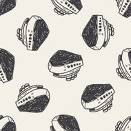 doodle boat seamless pattern background N2