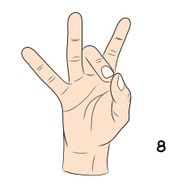 Sign language Number 8 N2